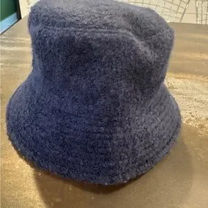 CHANEL | Accessories | Chanel Dark Blue Textured Bucket Hat  display picture 1